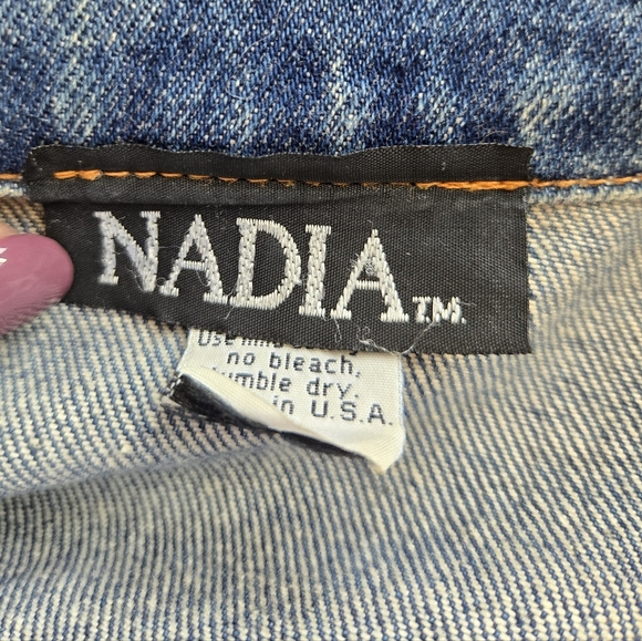 Vintage 90s NADIA Women's Tapestry Denim Teachers Jacket, In Size Small - Picture 7 of 8